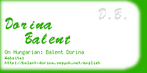 dorina balent business card
